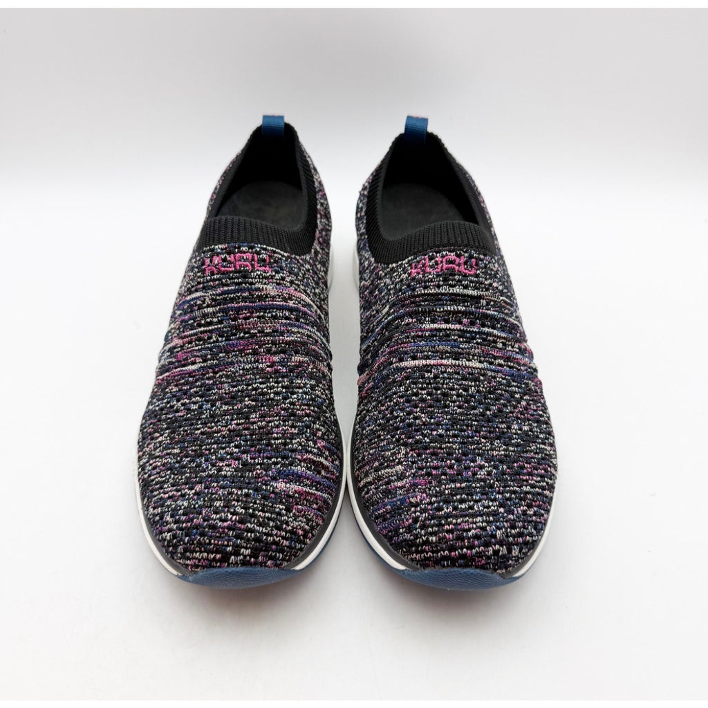 Kuru Womens Stride Casual Sneakers Size 9 Jet Black Confetti Knit Slip On NWOB