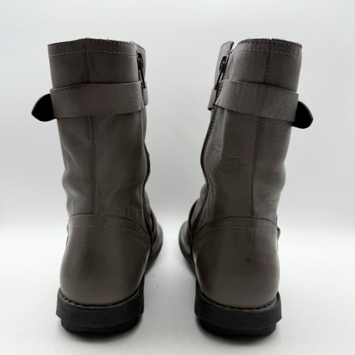 Miz Mooz Womens Pasha Mid Calf Boots EU 39 US 8.5 Grey Leather NIB