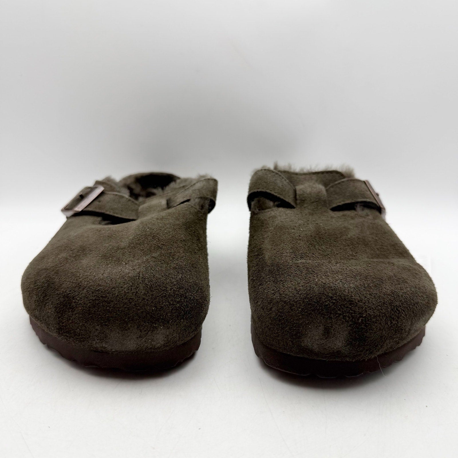 Birkenstock Boston Shearling Clogs EU 41 Womens 10 Mens 8 Mocha Brown Suede NWT