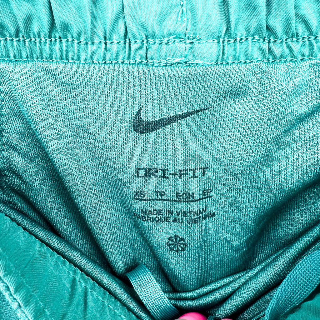 NIKE Women's Dri Fit Tempo Running Shorts XS Dark Green Liner NWT