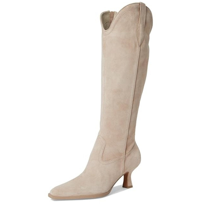 Dolce Vita Womens Ariana Boots US 9 EU 40 Taupe Suede Heel Western NIB