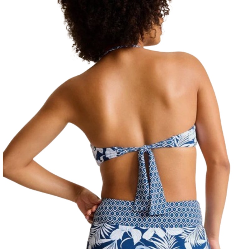TOMMY BAHAMA Island Cays Blooms Bandeau Bikini Top Small Indigo Tide NWT