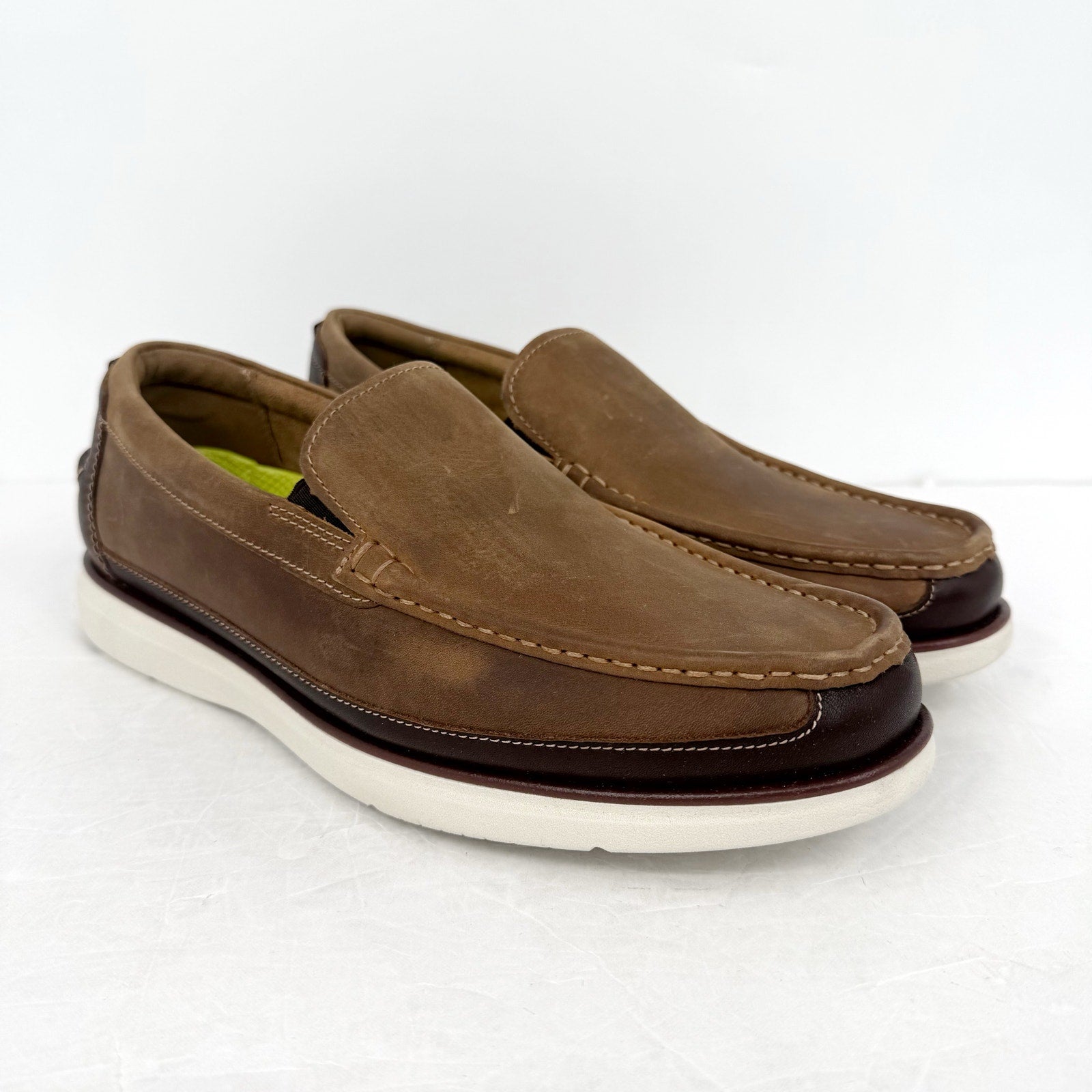 Florsheim Mens Tropics Moc Toe Venetian Loafers US 10.5 Wide Brown Leather NWOB