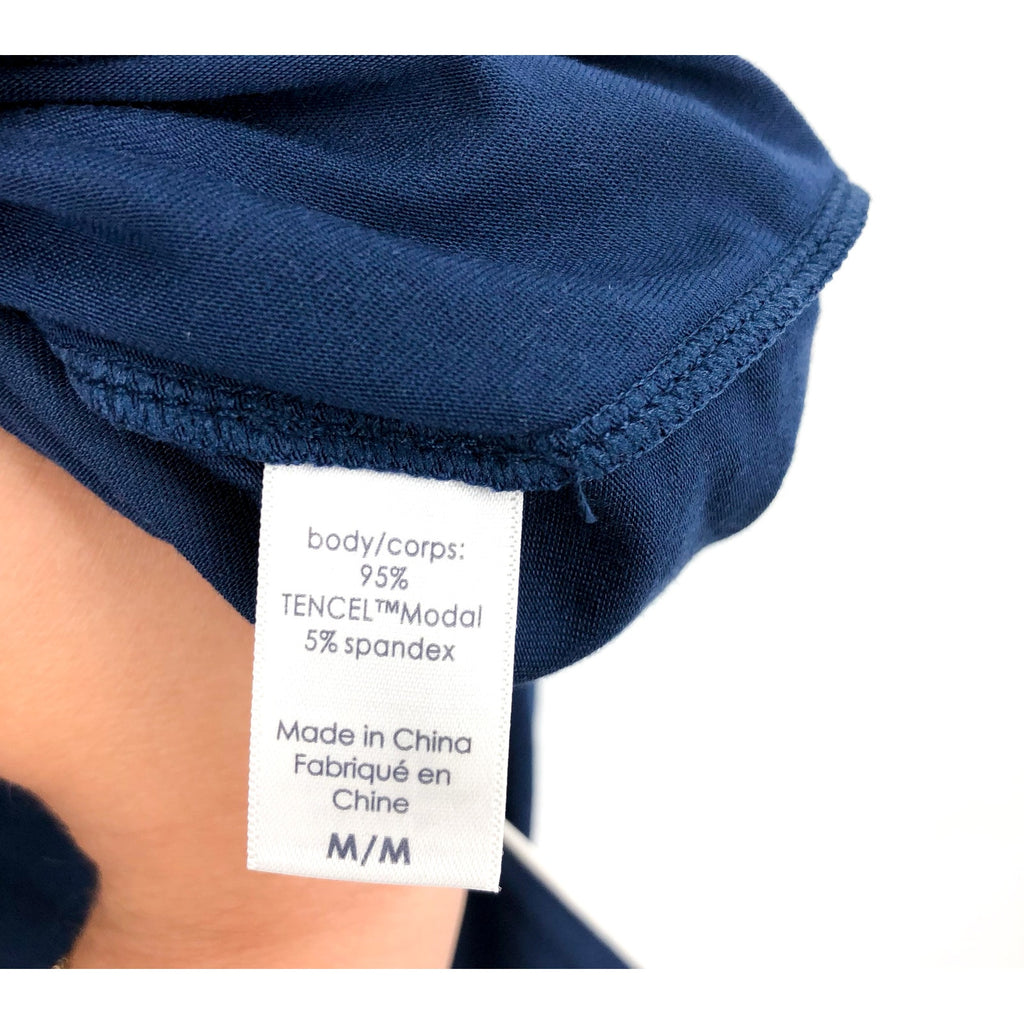 EBERJEY Women's Gisele Shortie PJ Set Medium Navy Blue Ivory TENCEL Modal NWT