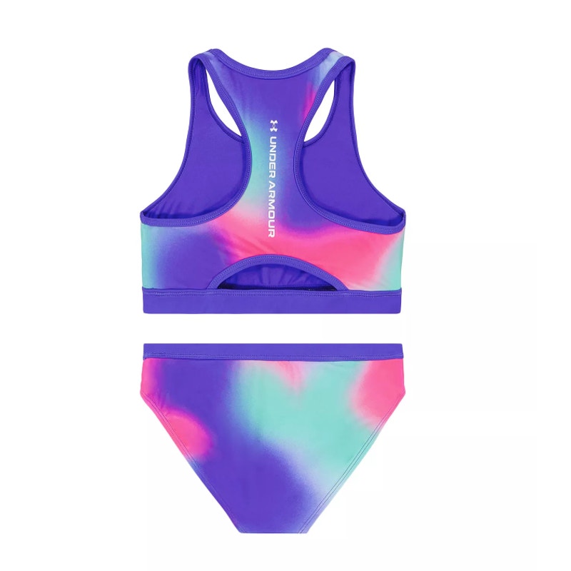 UNDER ARMOUR Girl's Polka Party Blur Racer BIKINI Size 16 Purple Pink NWT