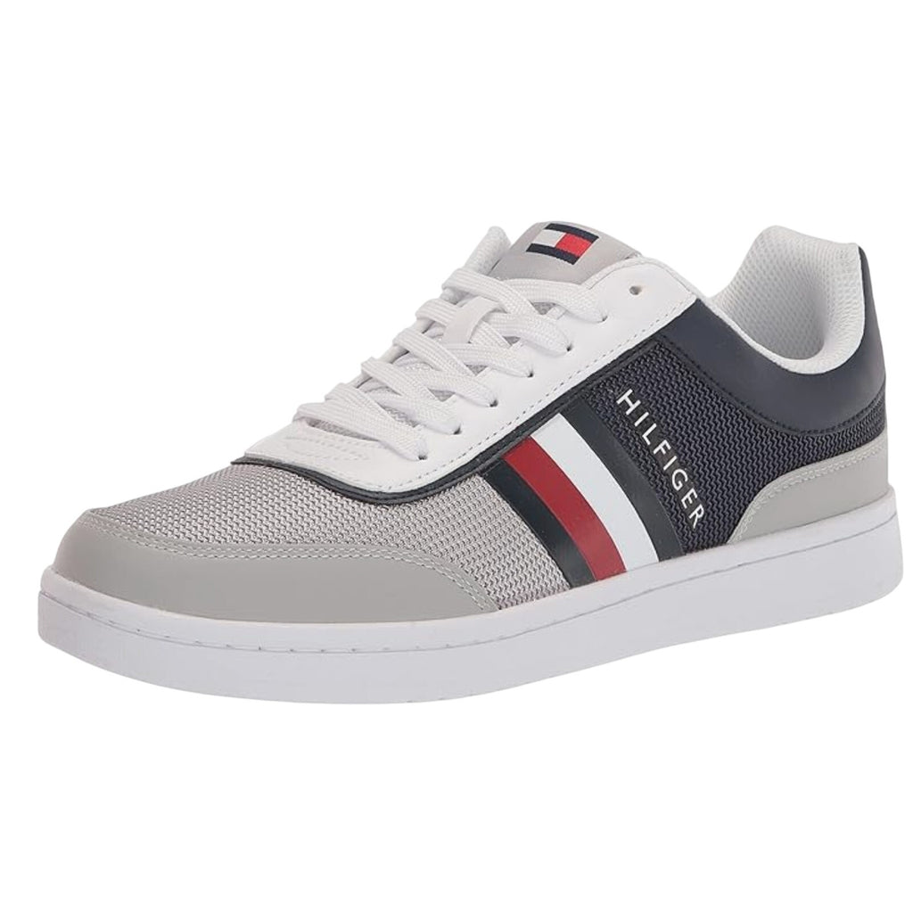 Tommy Hilfiger Mens Lessio Casual Sneakers Size 12 Grey Blue Red Stripe NIB