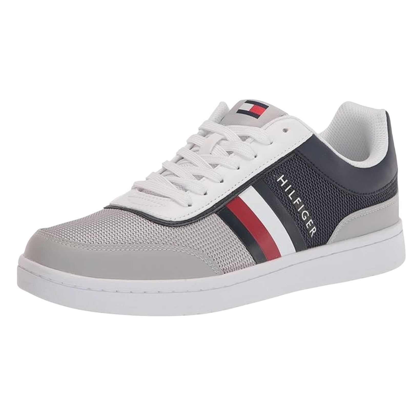 Tommy Hilfiger Mens Lessio Casual Sneakers Size 12 Grey Blue Red Stripe NIB