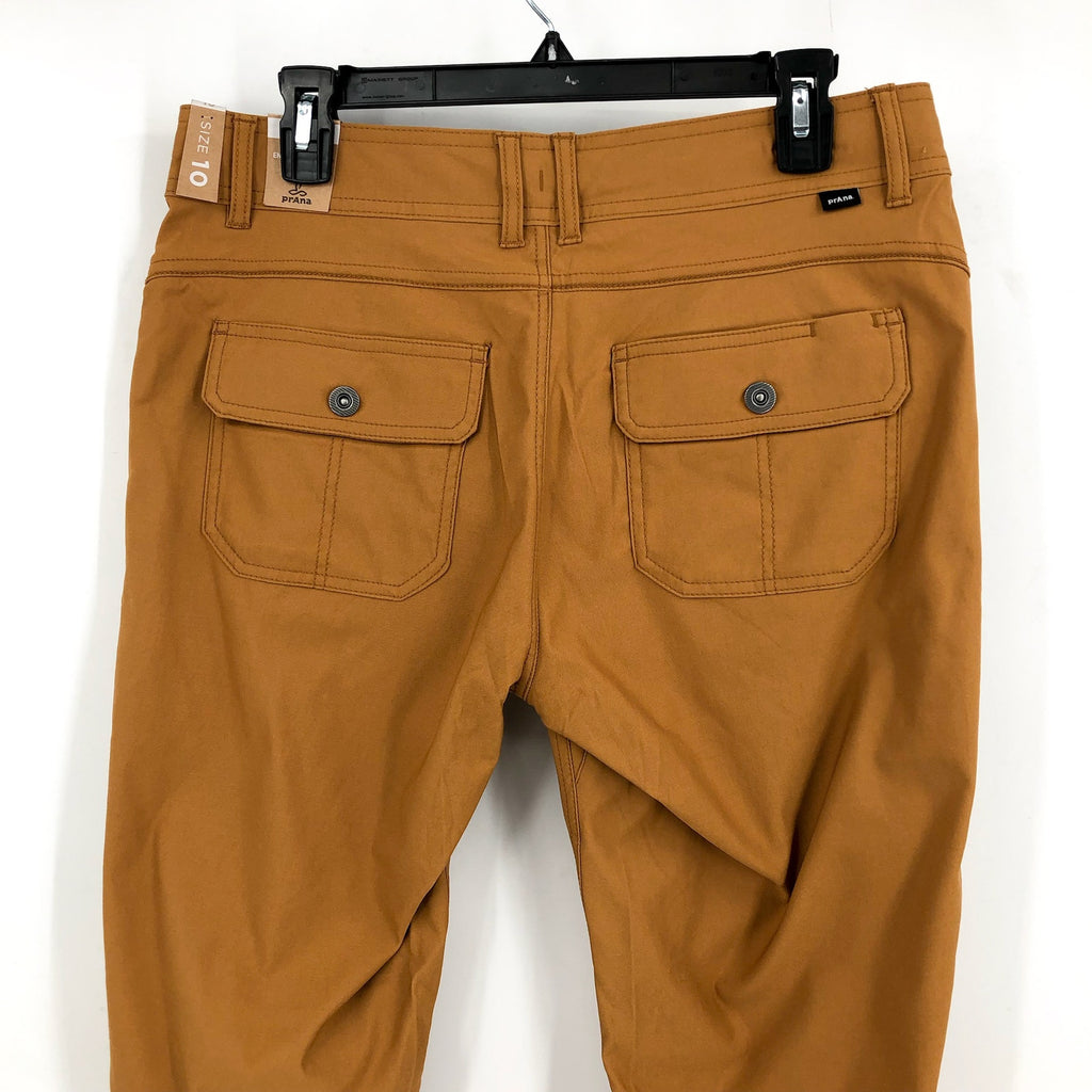 PRANA Women's Halle Straight Pants II Size 10 Tall Tan Earthbound 34" Inseam NWT