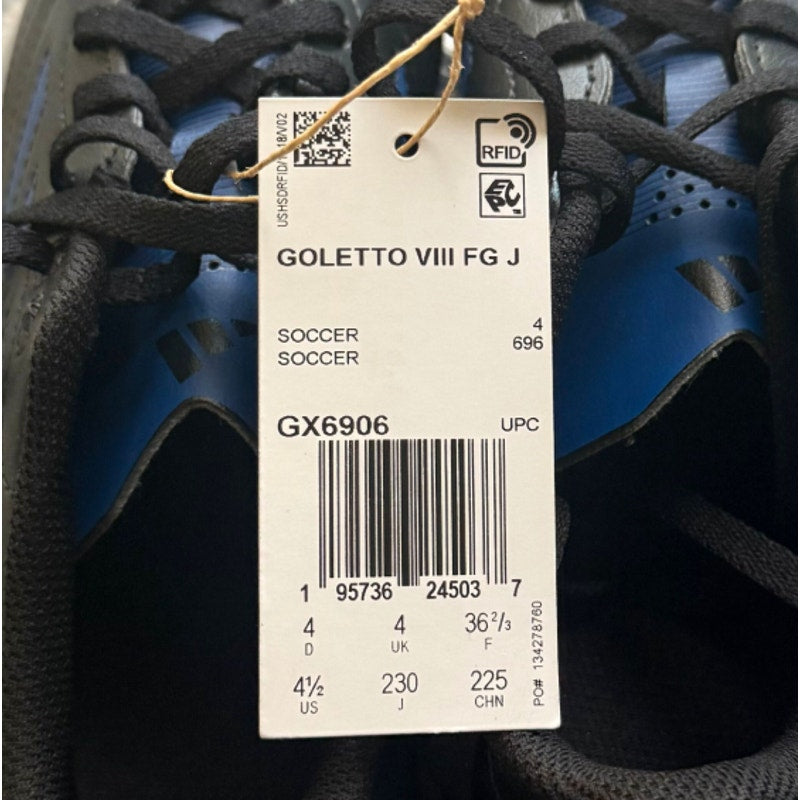 Adidas Youth Goletto VIII Firm Ground Soccer Cleats Size 4.5 Black Blue NWOB