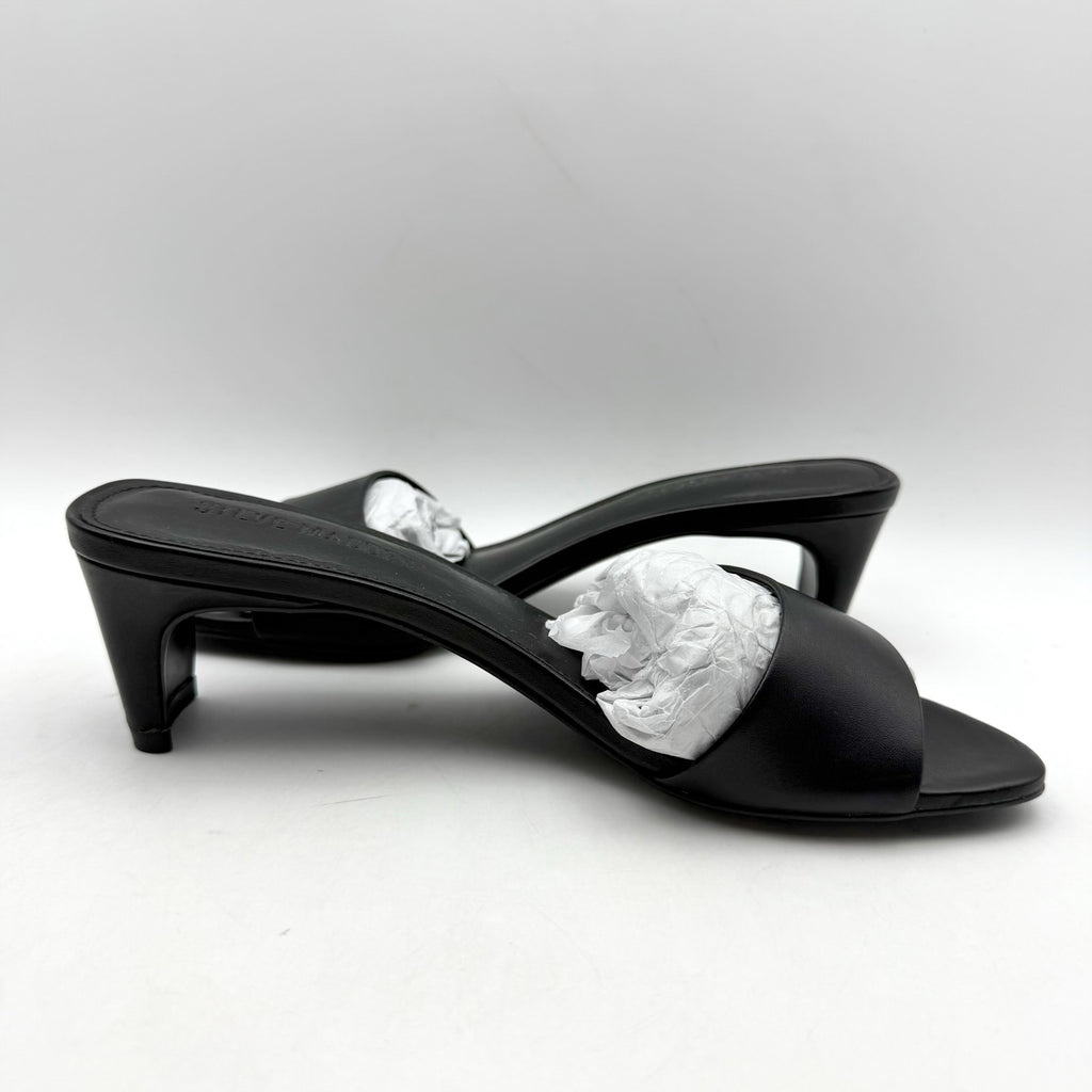 Steve Madden Womens Patsy Heeled Sandal US 7.5 M Black Vegan Leather NIB