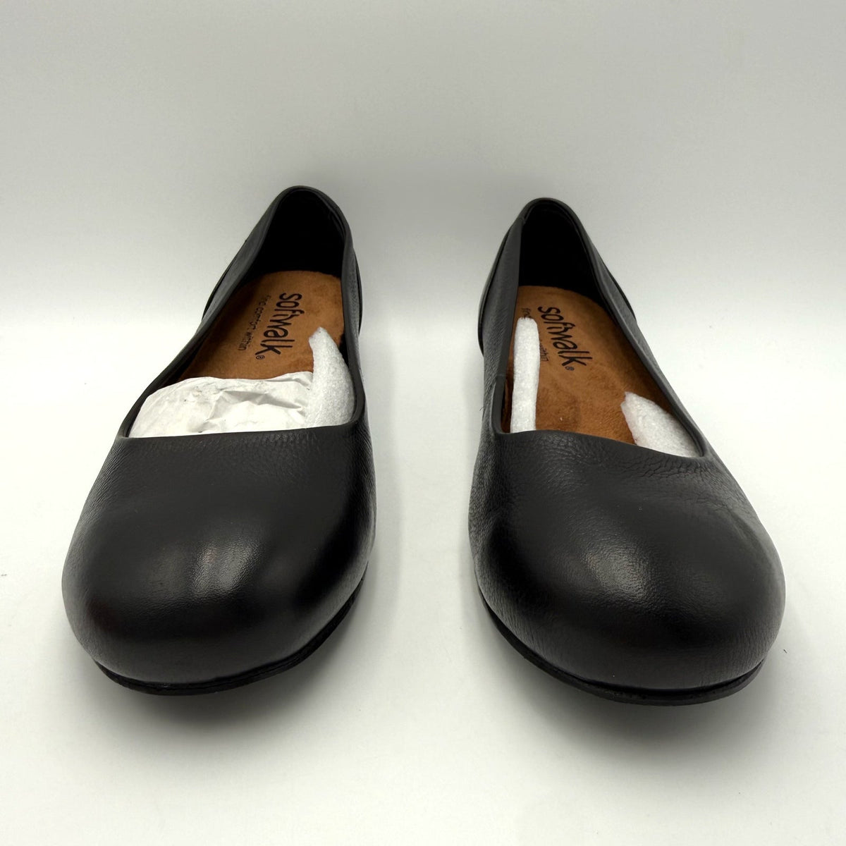 SoftWalk Womens Sonoma Ballet Flats Size 7 Wide Black Leather NWOB