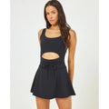 L*SPACE Women's Patterson Athletic Dress Large Black Tank Built in Short  NWT