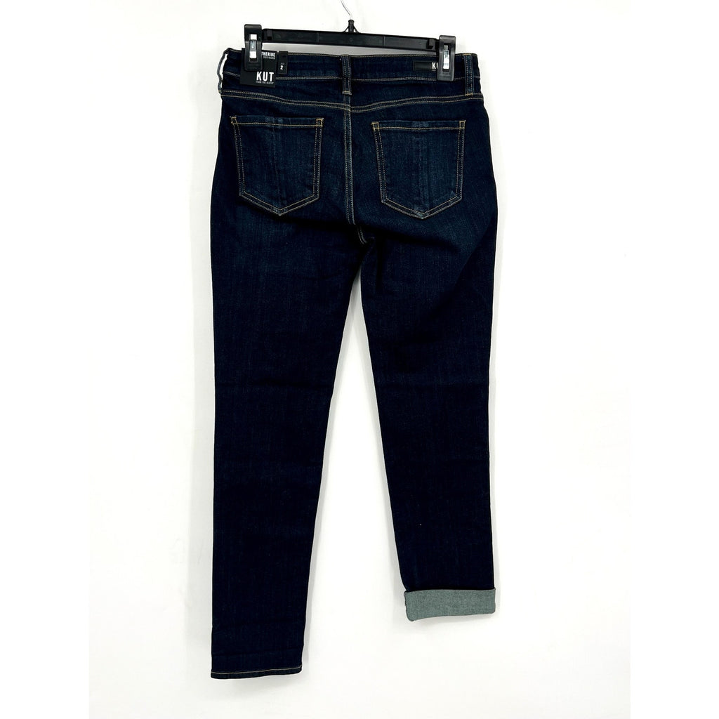 KUT FROM THE KLOTH Catherine Boyfriend Jeans Size 2 Dark Blue Wash NWT