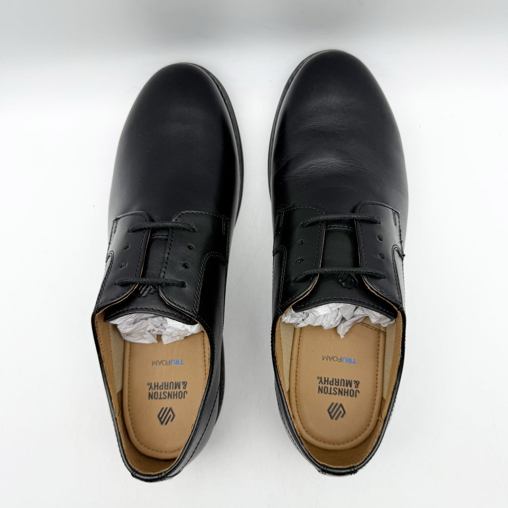 Johnson & Murphy Kids Upton Plain Toe Oxford Shoes US 7 M Black Leather NIB