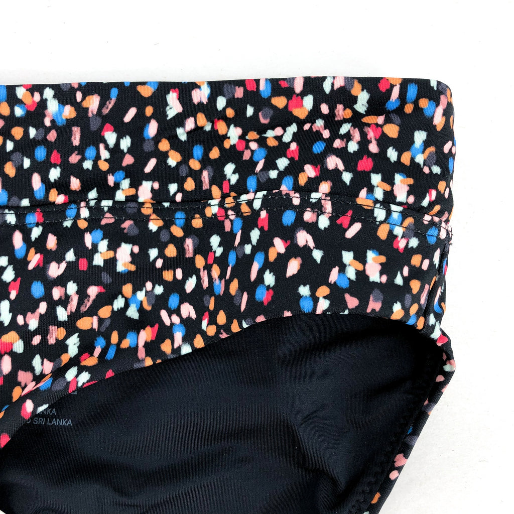 PRANA Women's Summer Wave Banded Bikini Bottoms XS Black Alotta Dots NWT