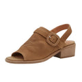 Lucky Brand Womens Badret Heel Sandals US 6 M EU 36 Dark Tan Suede NIB