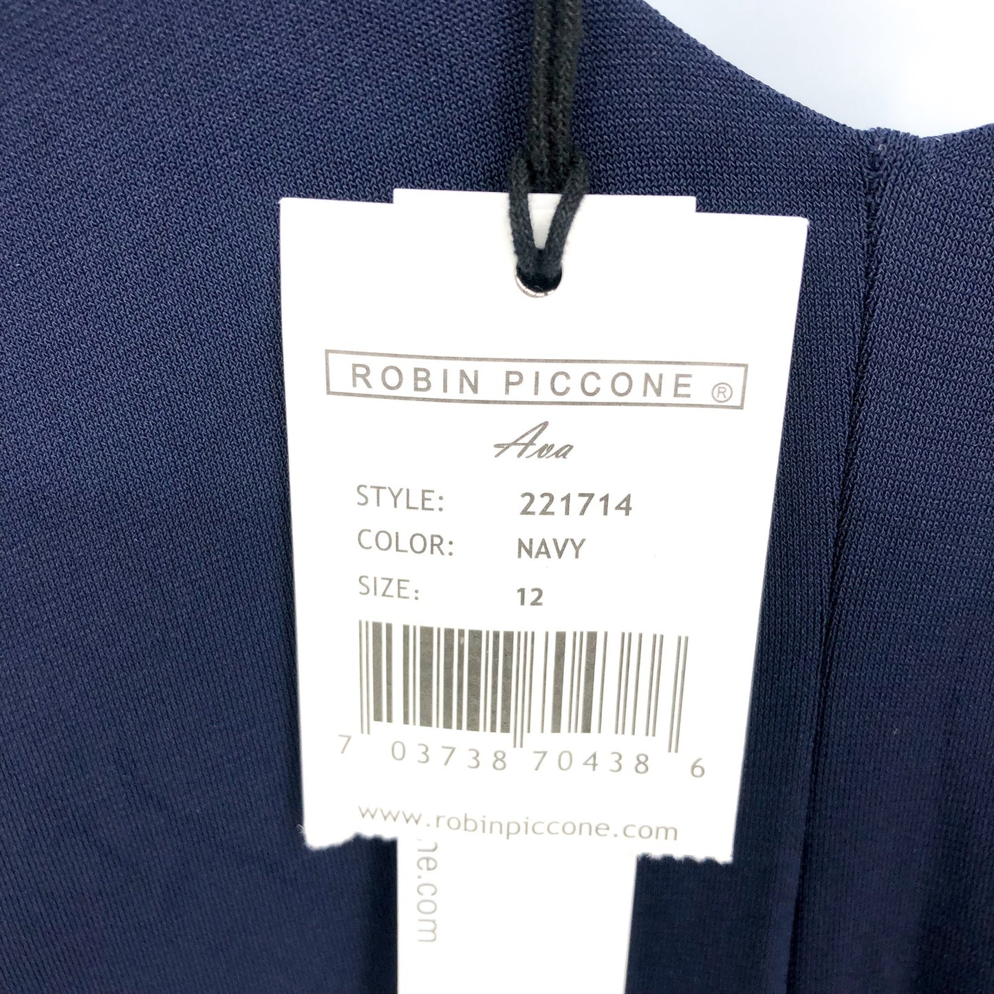 ROBIN PICCONE Ava Scoop Neck Mio One Piece Swimsuit Size 12 Navy Blue NWT