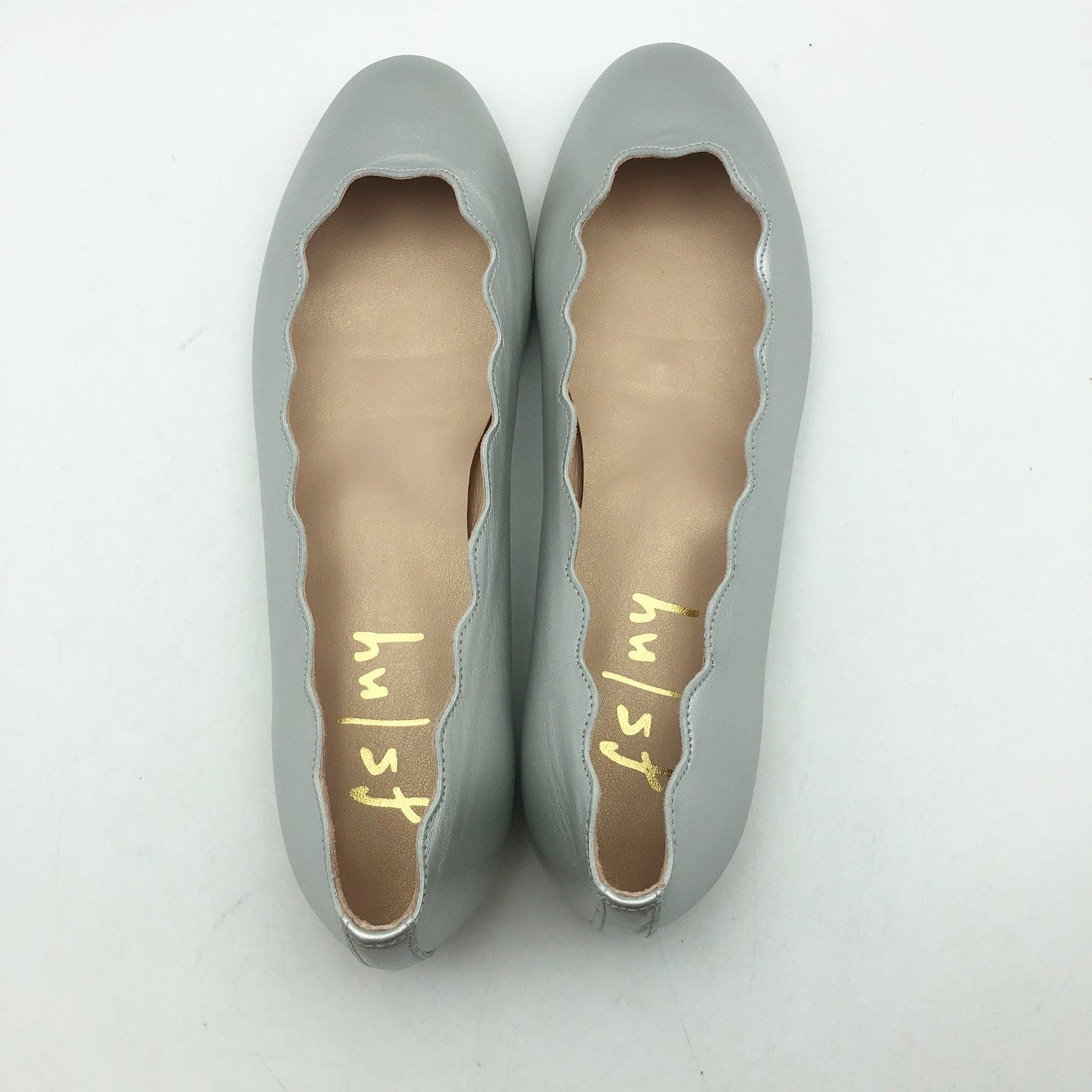 French Sole FS/NY Womens Jigsaw Flats US 6.5 EU 36.5 Silver Metallic Leather NIB