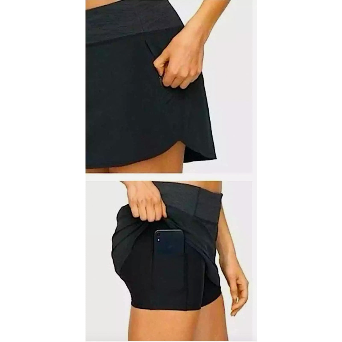 OUTDOOR VOICES Women's Hudson 4" Skort XXS Black Built-in Brief Liner NWT