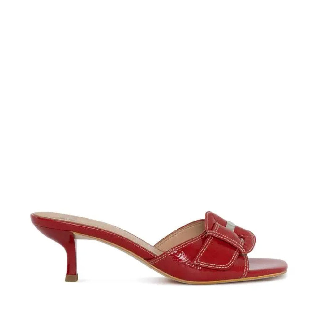 Donald Pliner Womens Cherry Heeled Sandal US 8.5 M Red Patent Leather NWOB