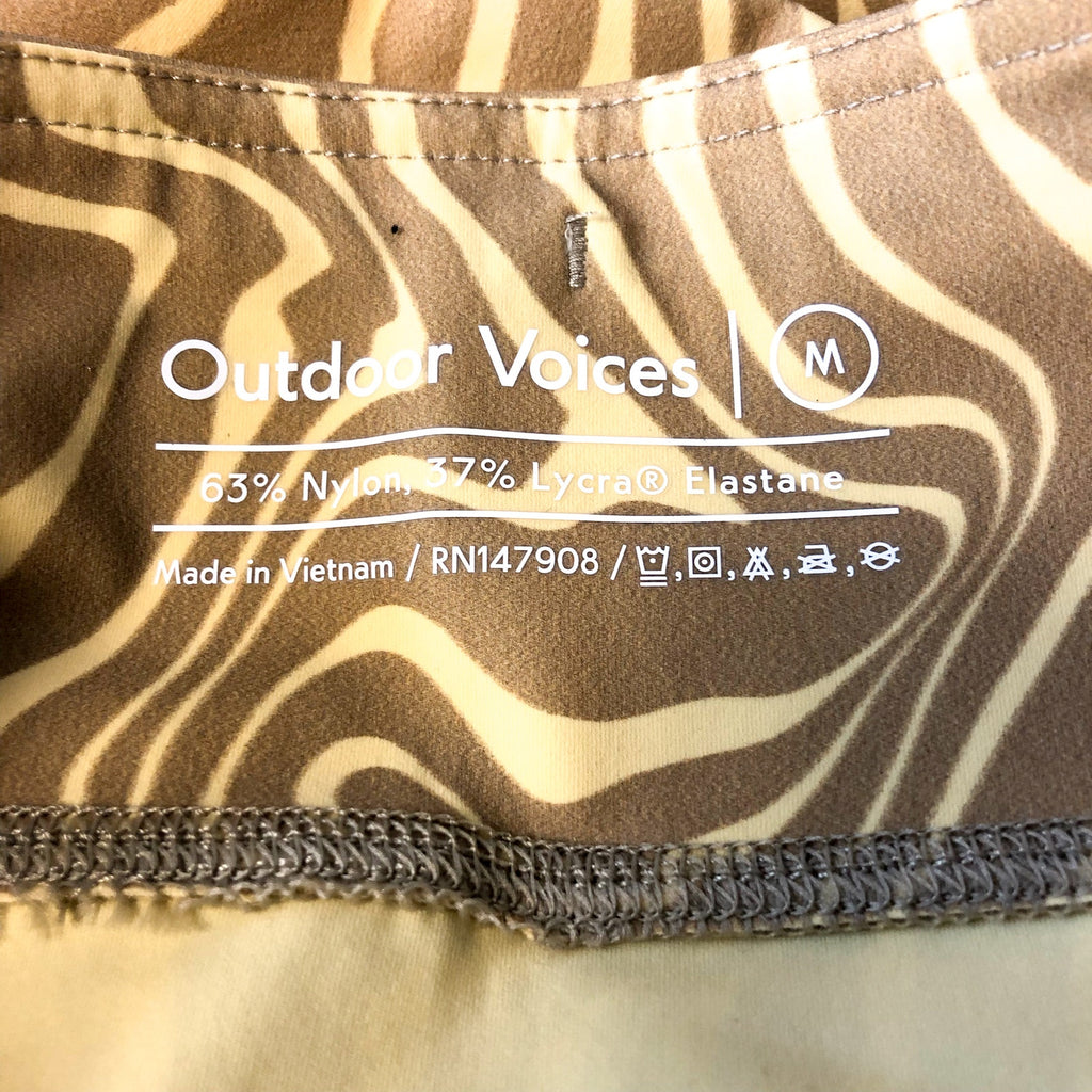 OUTDOOR VOICES Women's SuperForm 3.5" Shorts Medium Canary Animal Tan NWOT