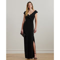 LAUREN RALPH LAUREN Off-the-Shoulder Gown Size 6 Black Jersey Dress Formal NWT