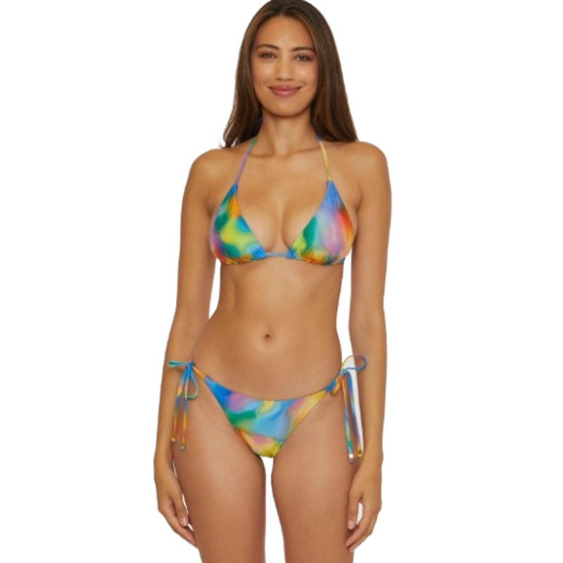 BECCA Women's Paper Mache Reversible Tie Side Bikini Bottom Small Rainbow NWT