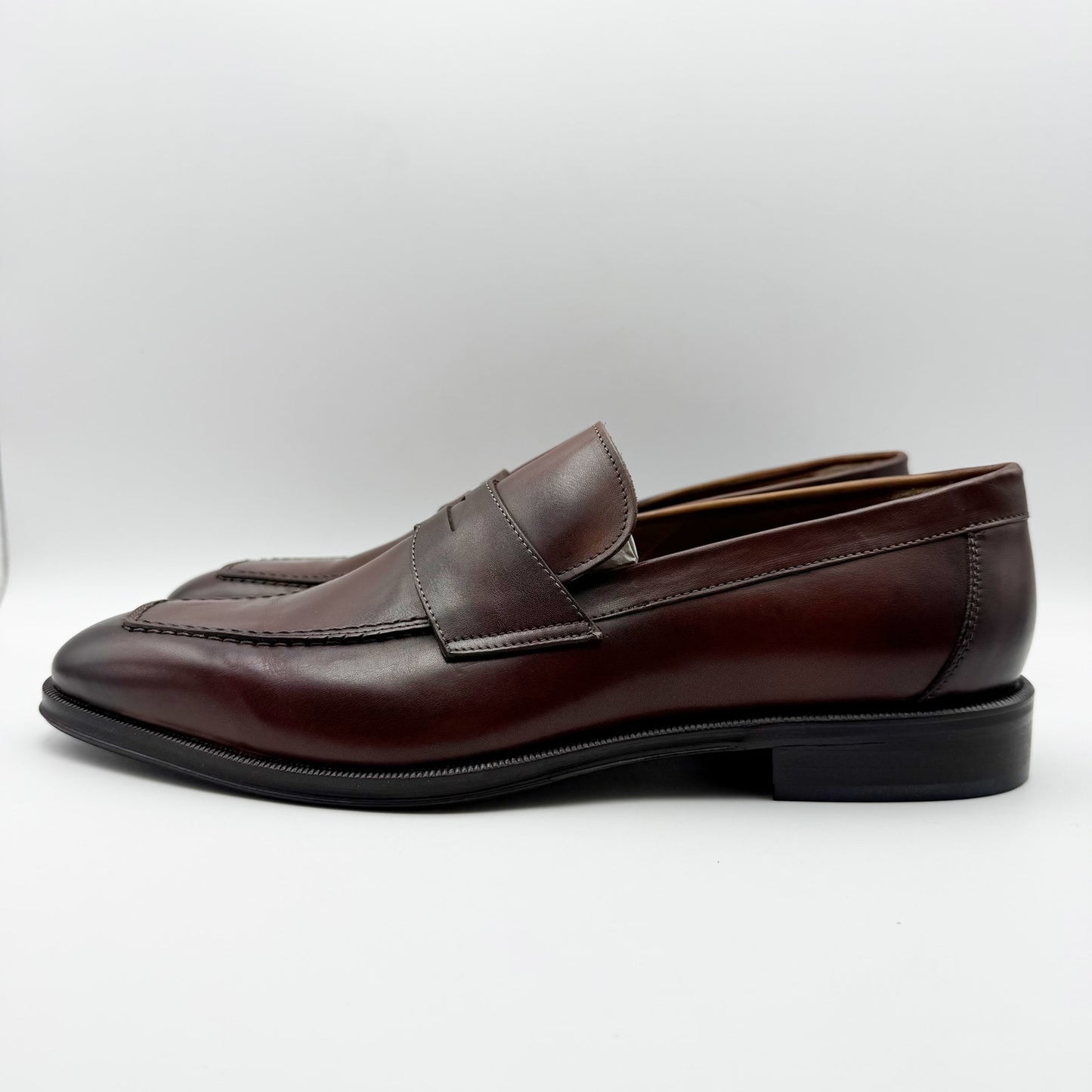 Bruno Magli Mens Nathan Penny Loafers US 11 EU 44 Brown Leather NIB