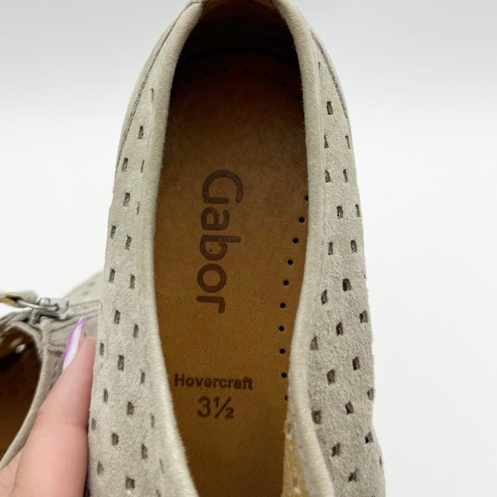 Gabor Womens 84.164 Hovercraft Flats Shoes US 6 UK 3.5 Grey Nubuck Leather NWOB