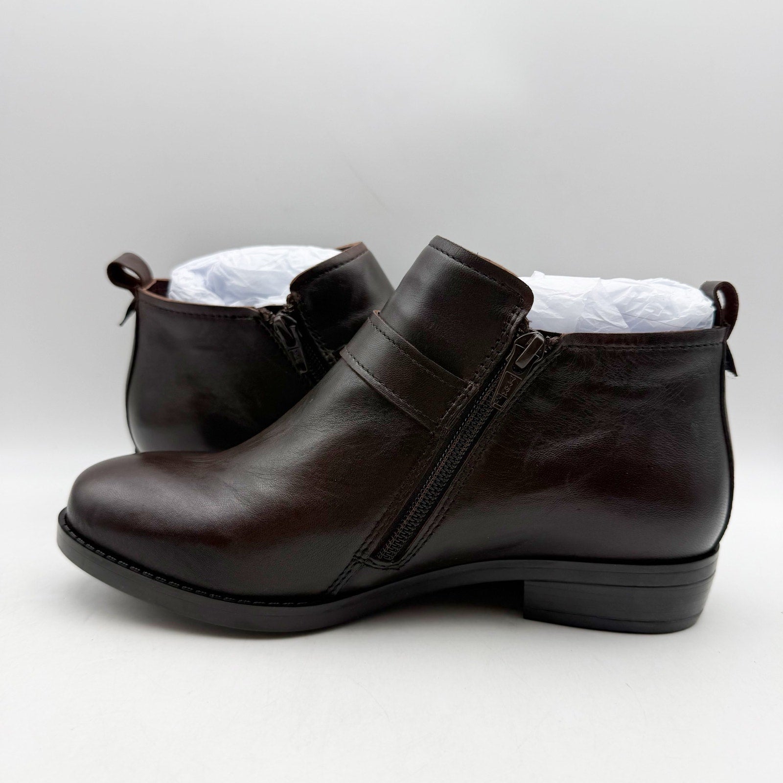 David Tate Womens Maverick Ankle Booties US 6 WW Brown Leather NWOB