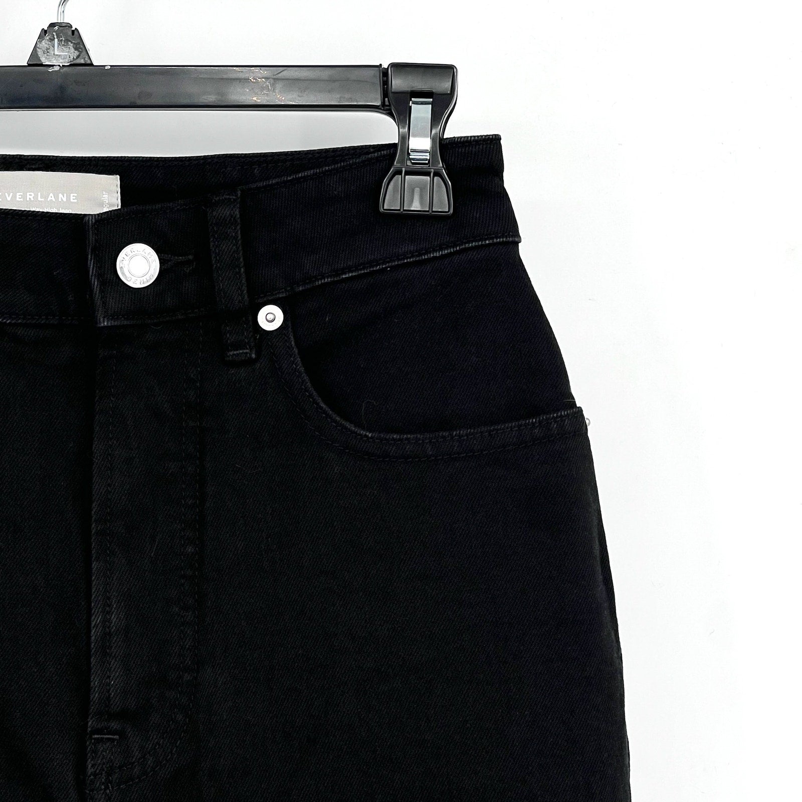EVERLANE Women's The Curvy Way High Jeans 26x27 US 2 Black Organic Cotton NWT