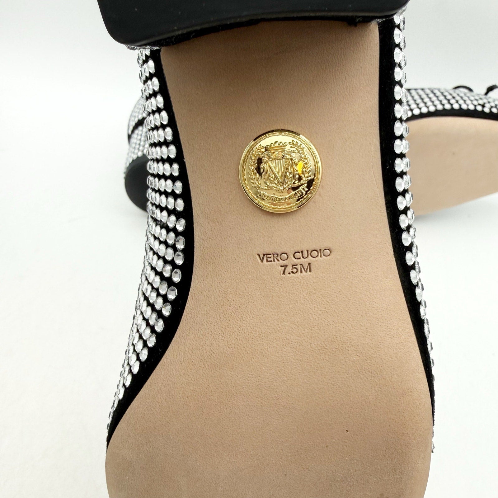 Veronica Beard Women Cecile Ballet Pump US 7.5 Silver Black Suede Rhinestone NIB