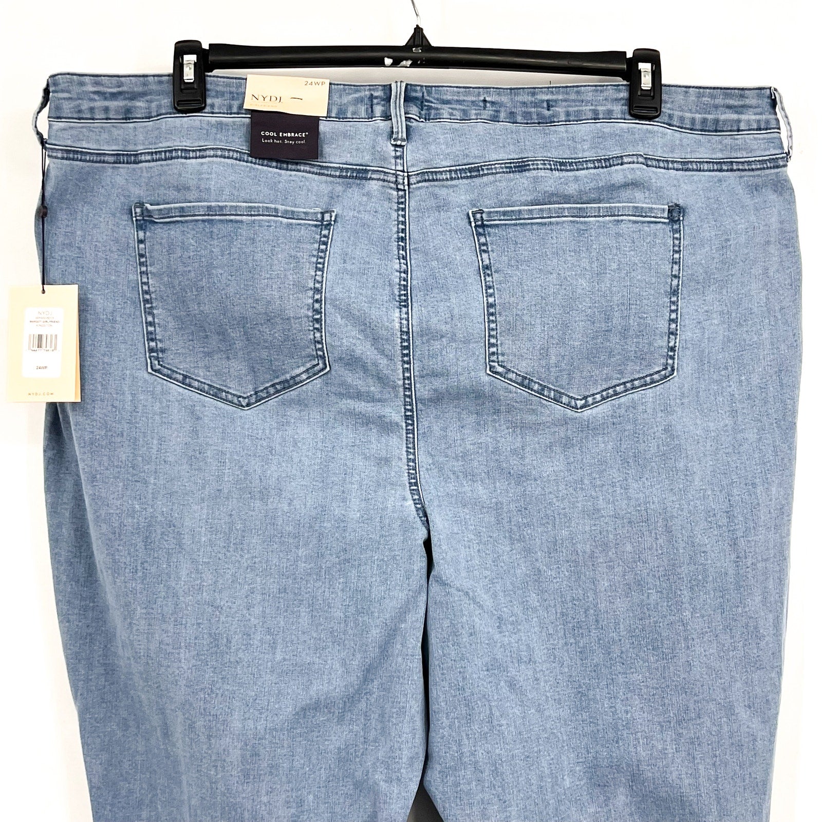 NYDJ Womens Margot Girlfriend Jeans Size 24W PETITE Kingston Blue NWT