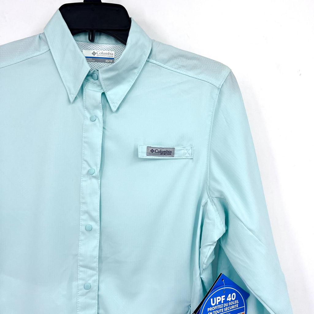 COLUMBIA Women's PFG Tamiami II Long Sleeve Shirt XS Green Misty Jade UPF 40 NWT