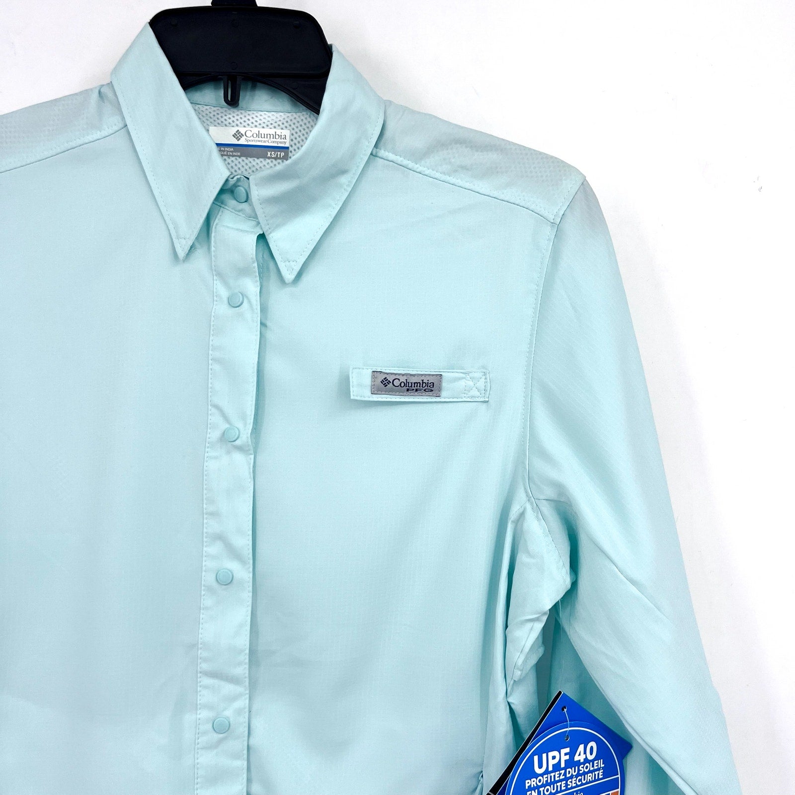 COLUMBIA Women's PFG Tamiami II Long Sleeve Shirt XS Green Misty Jade UPF 40 NWT
