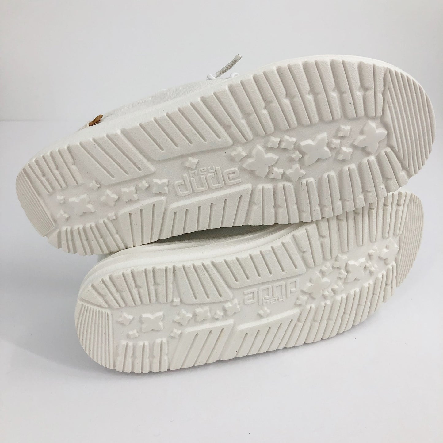 HEYDUDE Wendy Youth Loafers US Girls Y2 Linen White Slip On Casual NIB