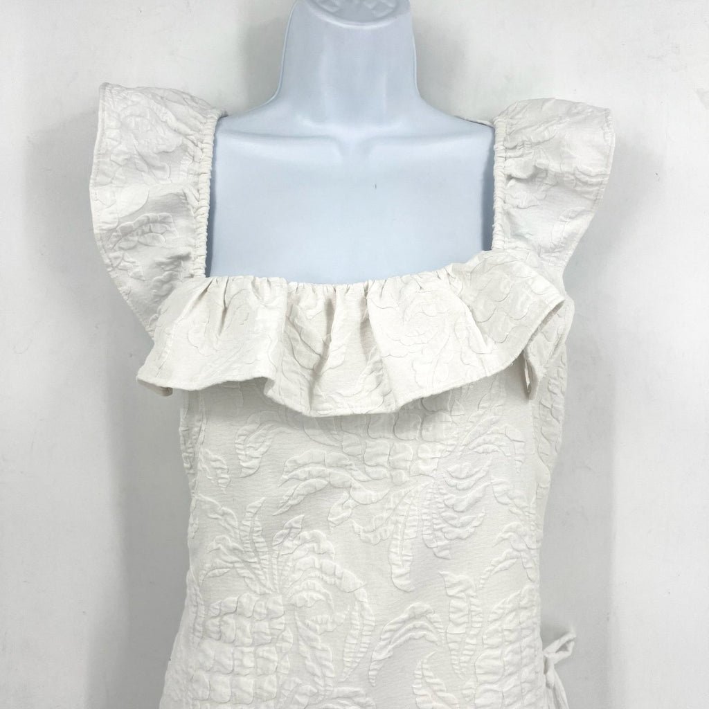 LILLY PULITZER Womens Zoya Romper Size 10 White Pineapple Pucker Jacquard NWOT