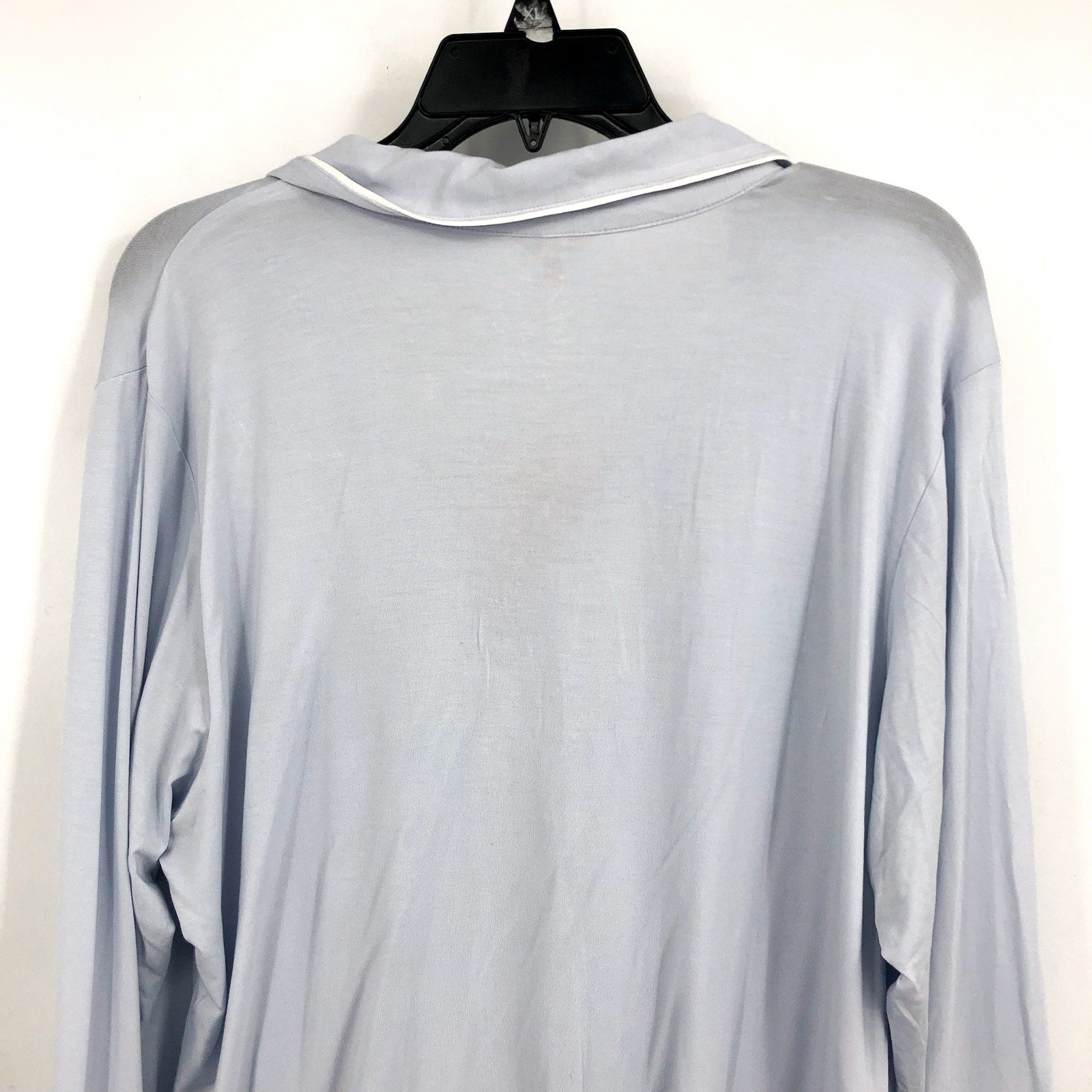 EBERJEY Women's Gisele Long Pajama Set Large Ice Blue Ivory TENCEL Modal NWT