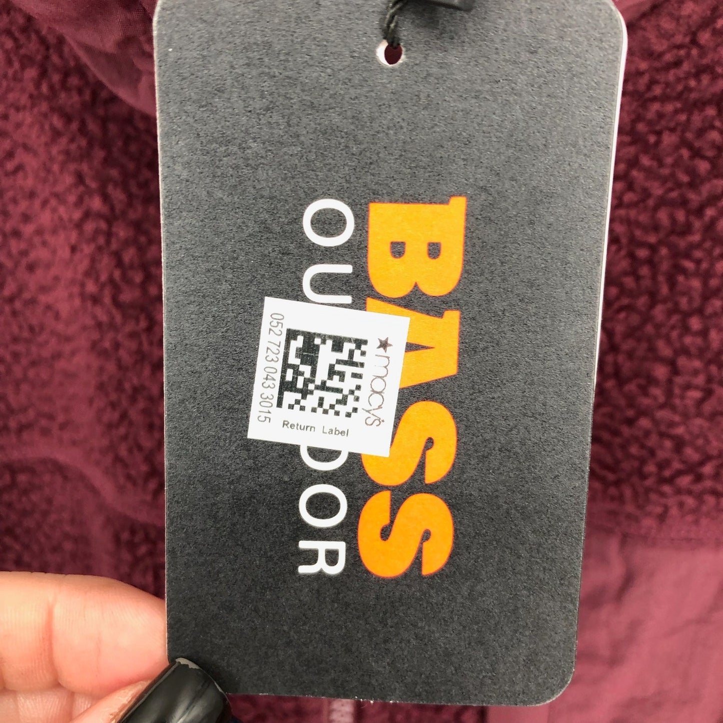 BASS OUTDOOR Coastal Sherpa Jacket XS Purple Fig Full-Zip Drawstring-Waist NWT