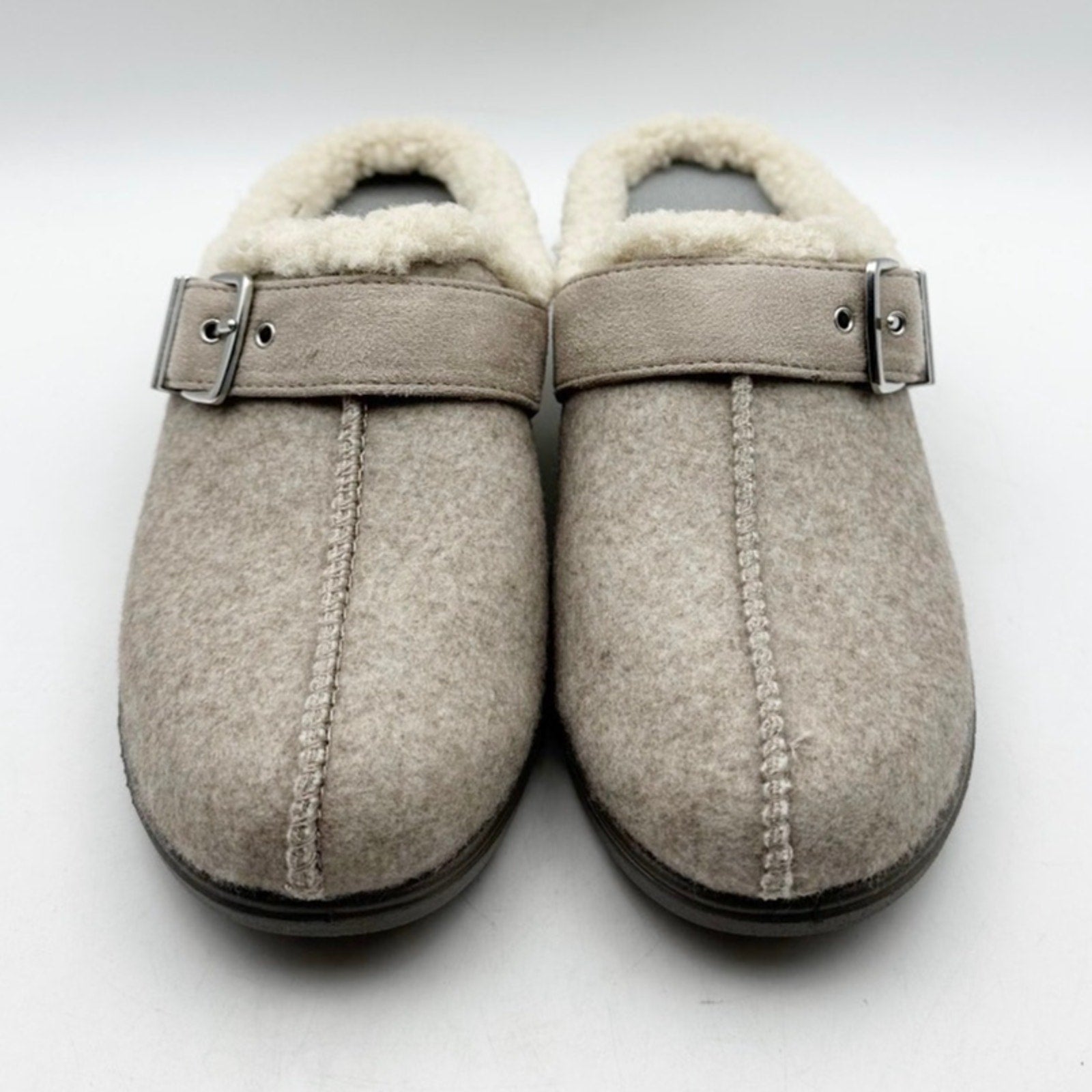 Bzees Womens Eternity Mules Size 7 M EU 37 Beige Taupe Slip On NIB