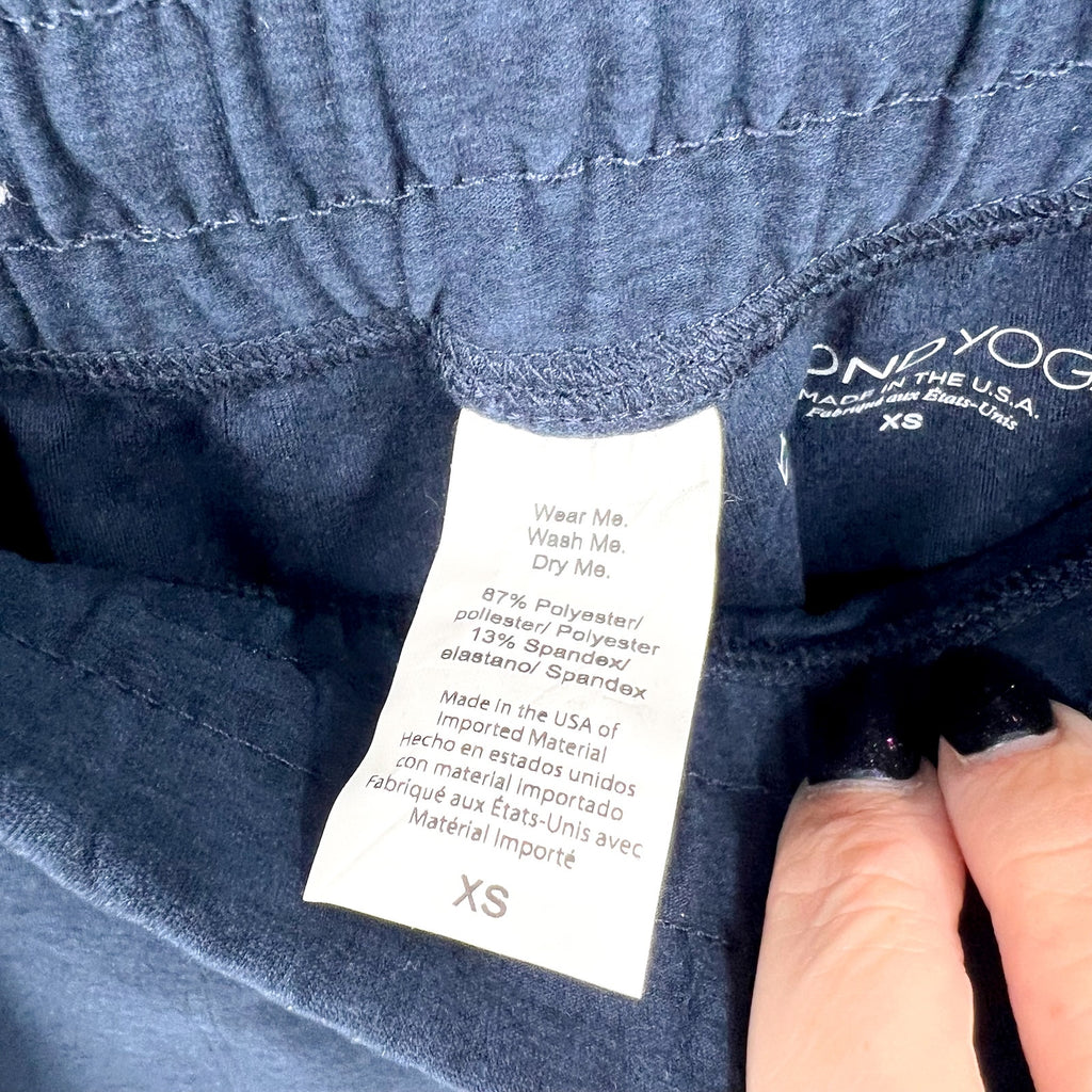 BEYOND YOGA Commuter Midi Joggers XS Nocturnal Navy Blue Drawstring Spacedye NWT