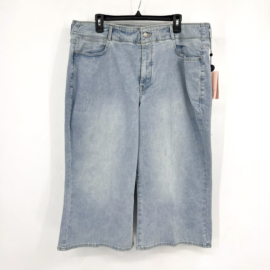 NYDJ Womens Major Wide Leg Capri Jeans 18W PETITE Daybreak Light Blue NWT