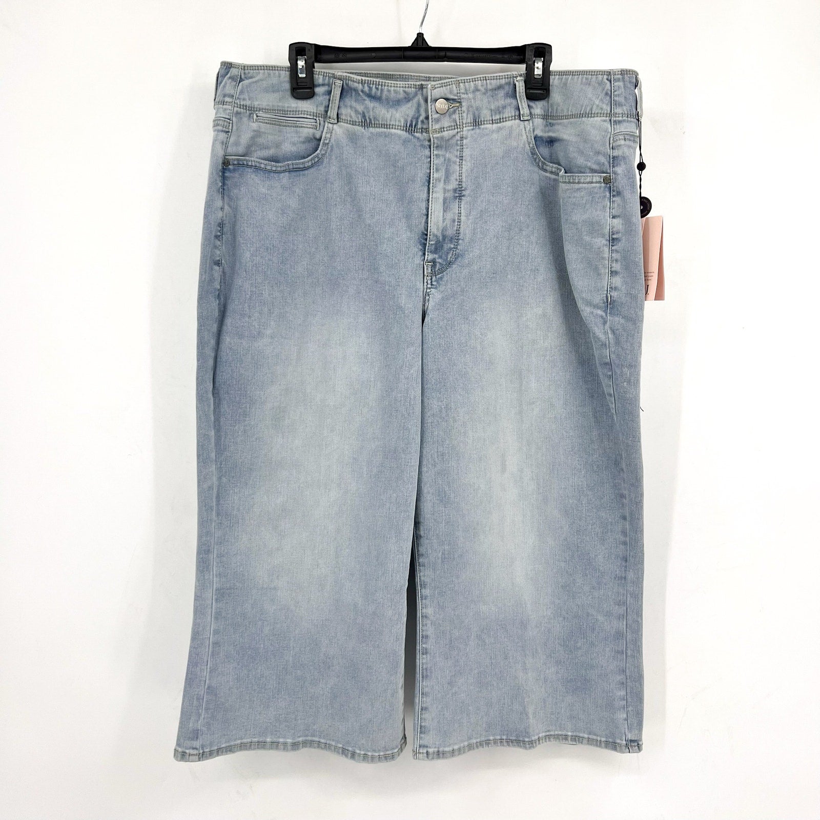 NYDJ Womens Major Wide Leg Capri Jeans 18W PETITE Daybreak Light Blue NWT