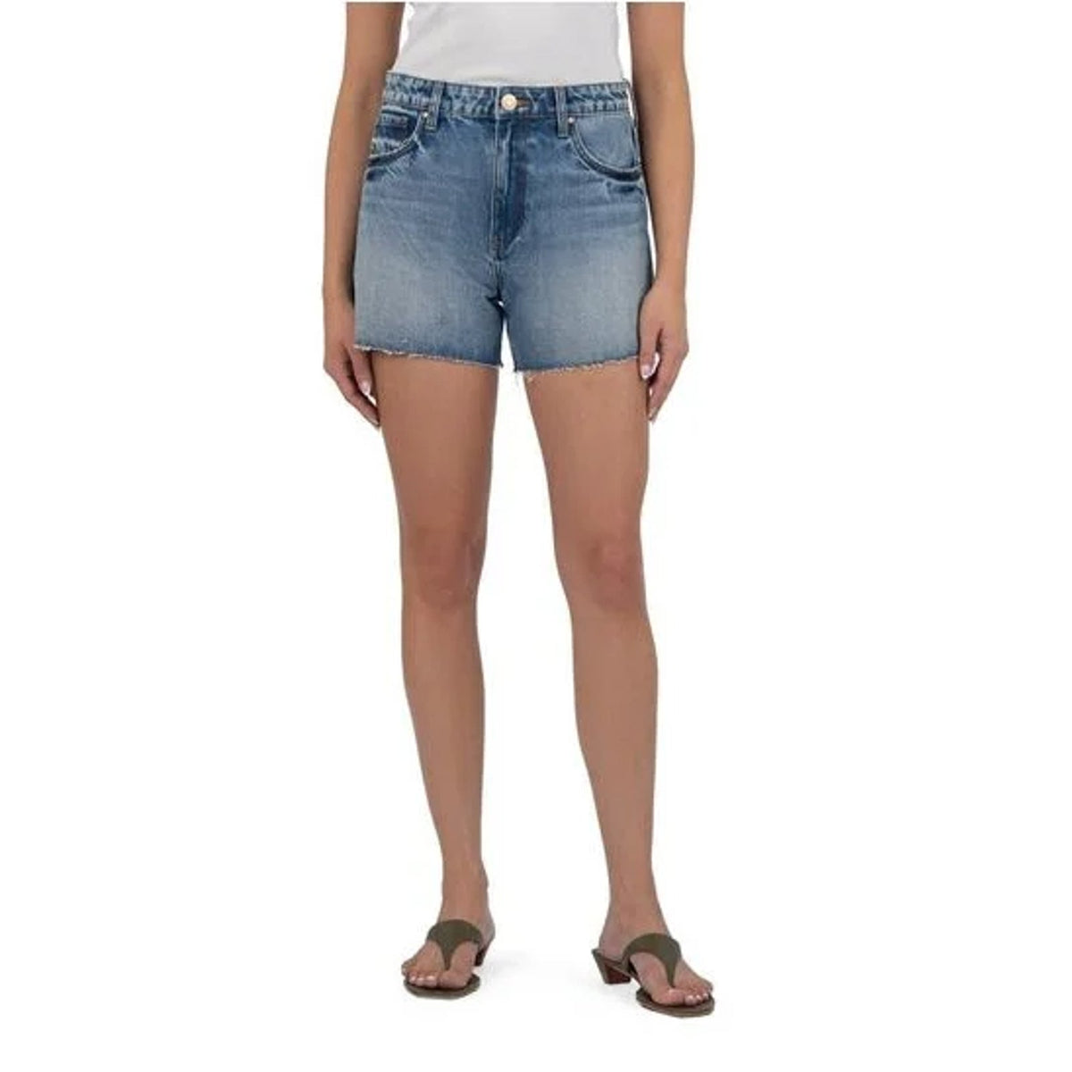 KUT FROM THE KLOTH Taylor Denim Shorts Size 2 Freedom Blue High Waist CutOff NWT