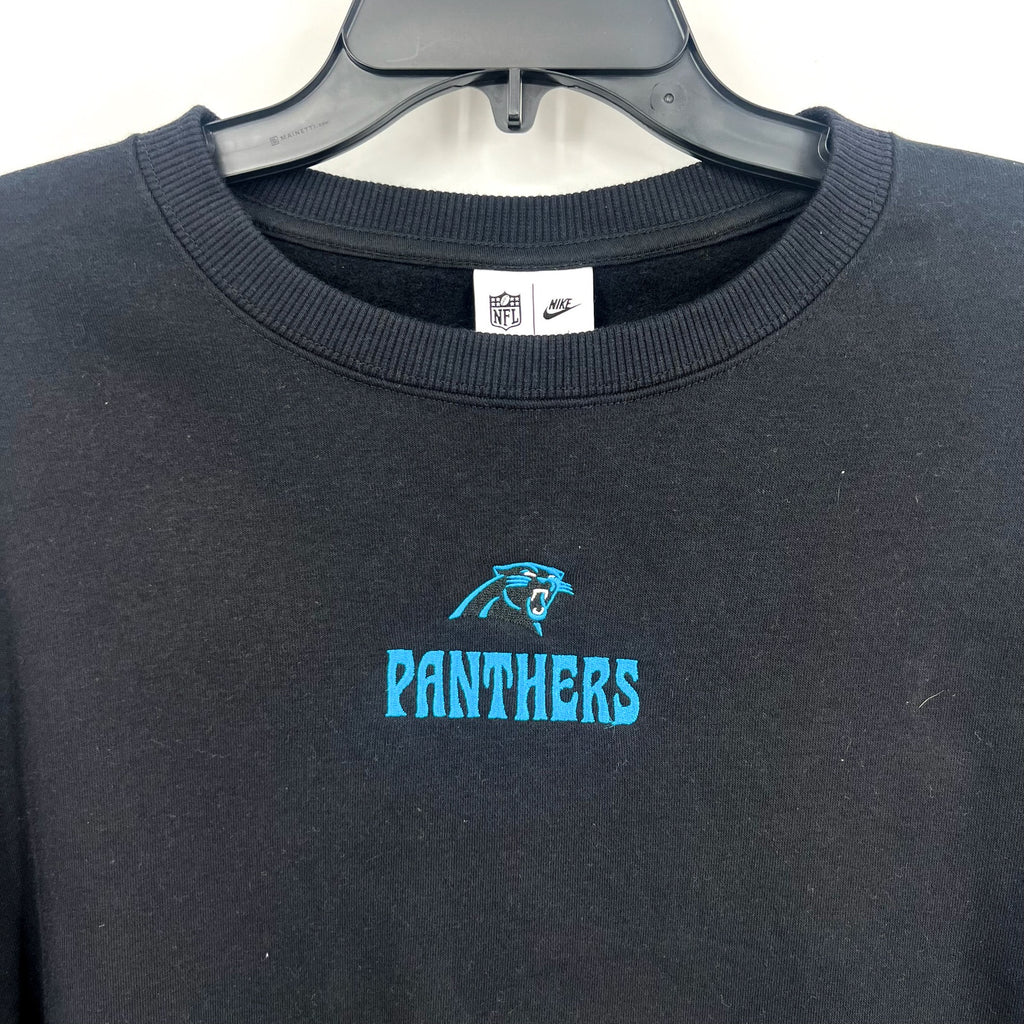 Nike Womens Carolina Panthers Oversized Rewind Sweatshirt Large Black NWT