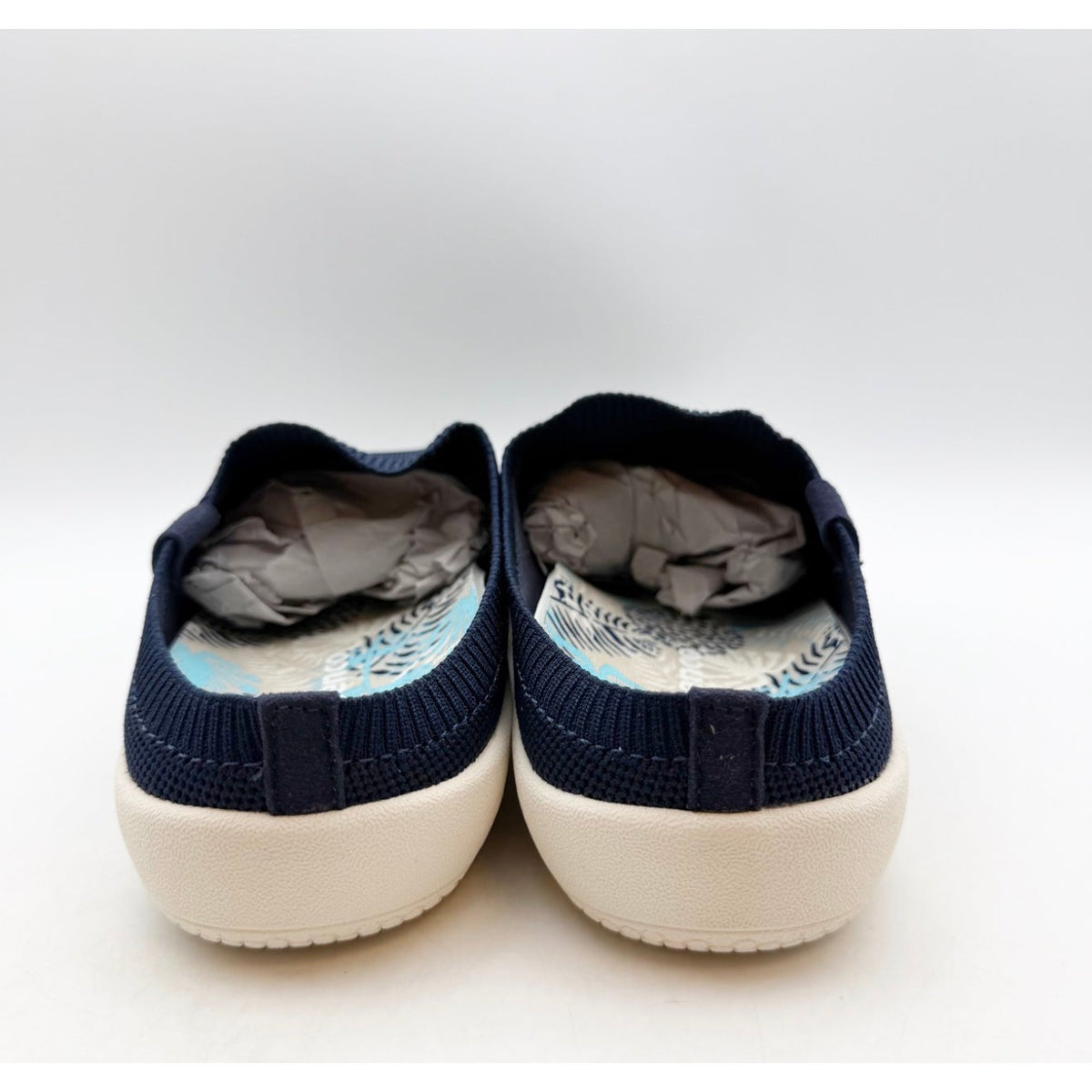 Spenco Womens Blissful Casual Slip On Shoes 8.5 WIDE Dark Navy Blue Mules NIB