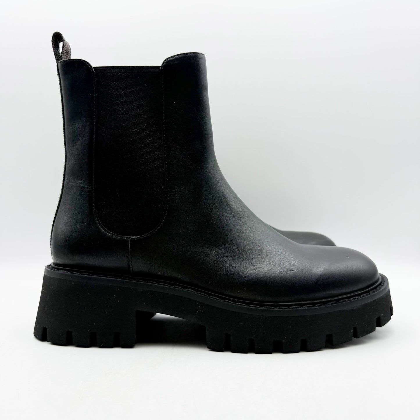 Michael Michael Kors Womens Asher Bootie US 8M Black Brown Leather Lug Ankle NIB