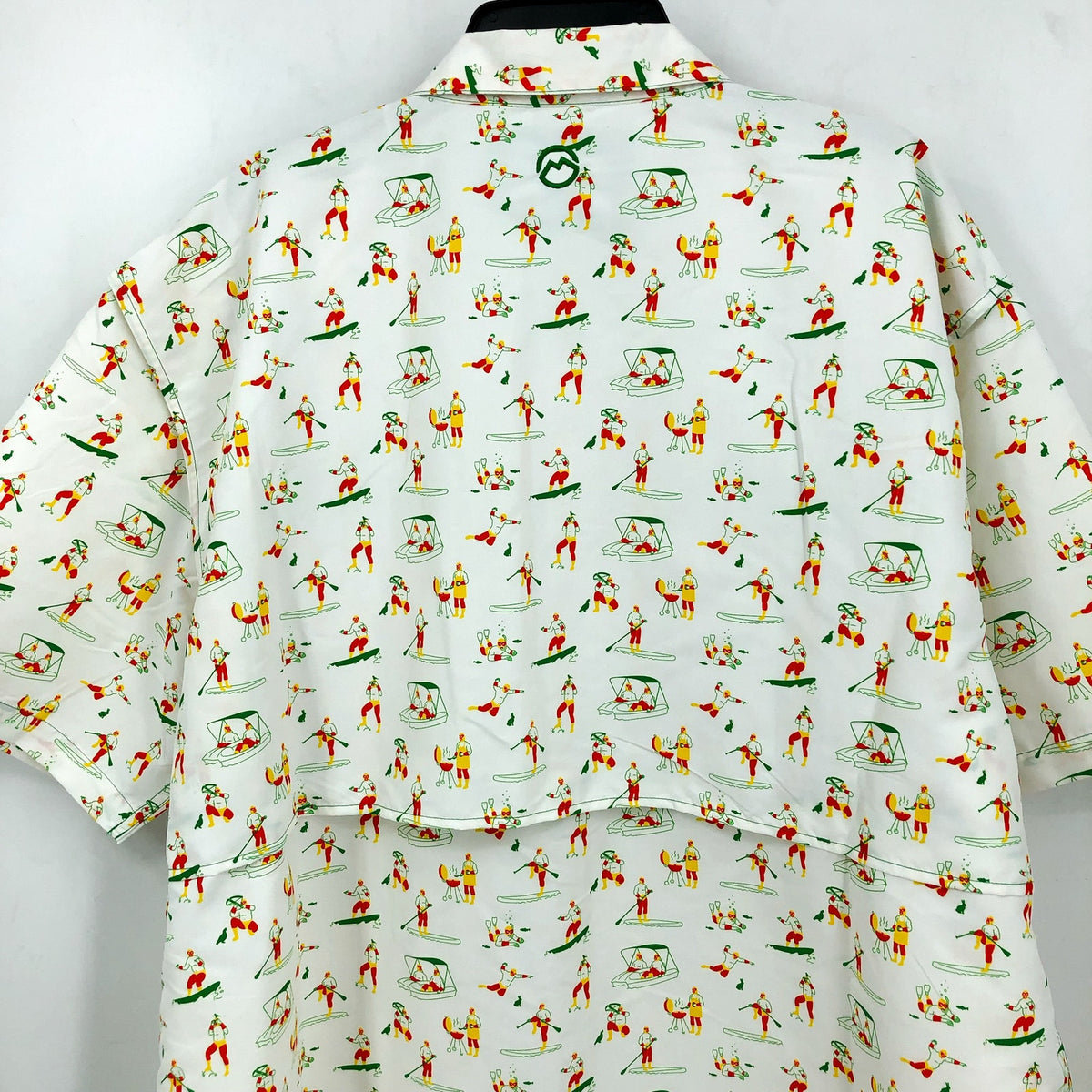 MAGELLAN Mens Life As A Luchador Fishing Shirt 2XL White Print Short Sleeve NWOT