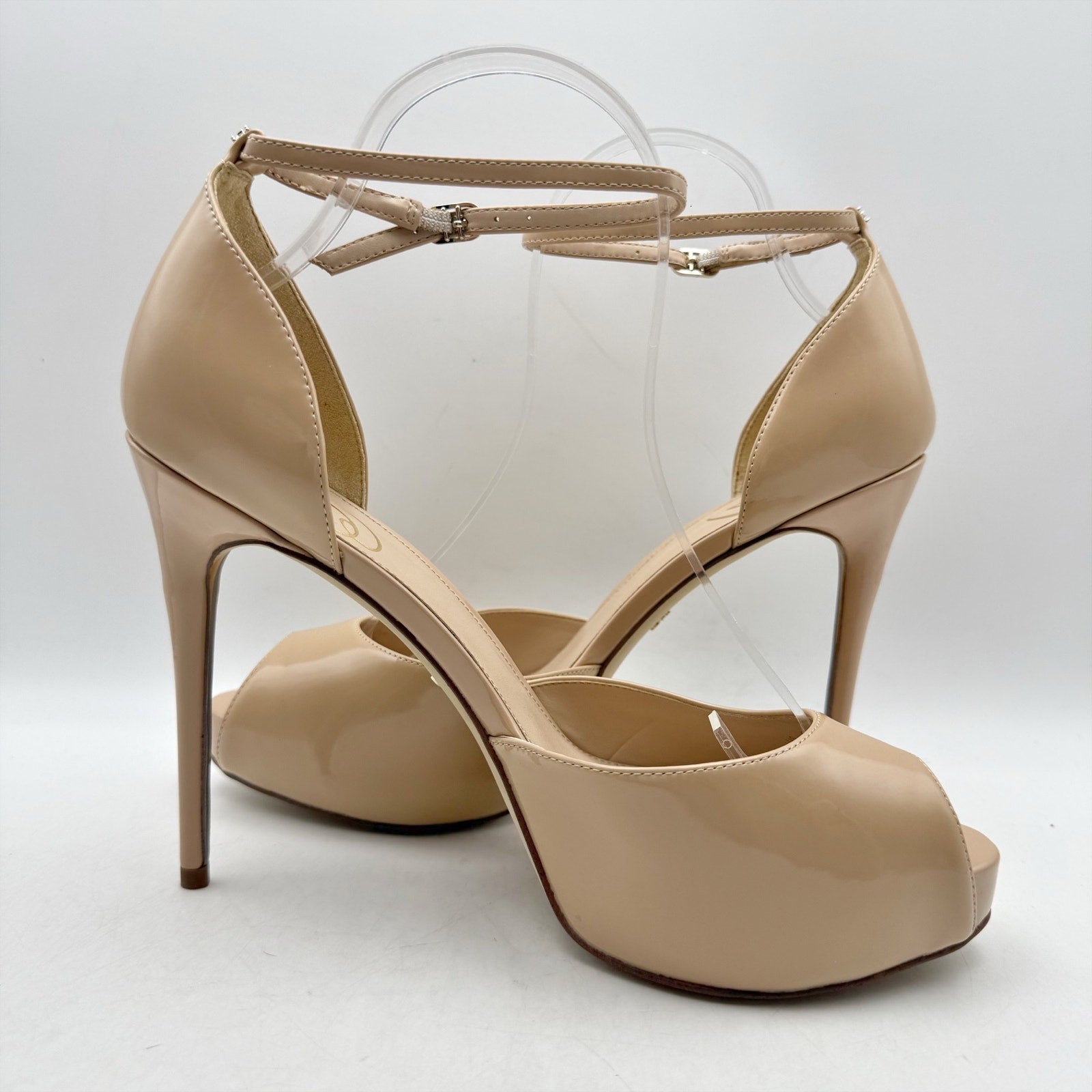 Sam Edelman Womens Florencia Heels Size 10.5 Nude Patent Leather Stiletto NWOB