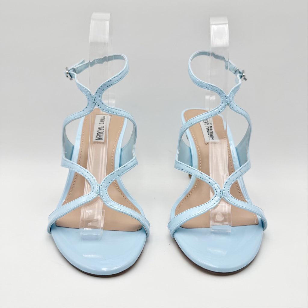 Steve Madden Womens Gracia Heel Sandals Size 7 M Blue Vegan Leather NIB